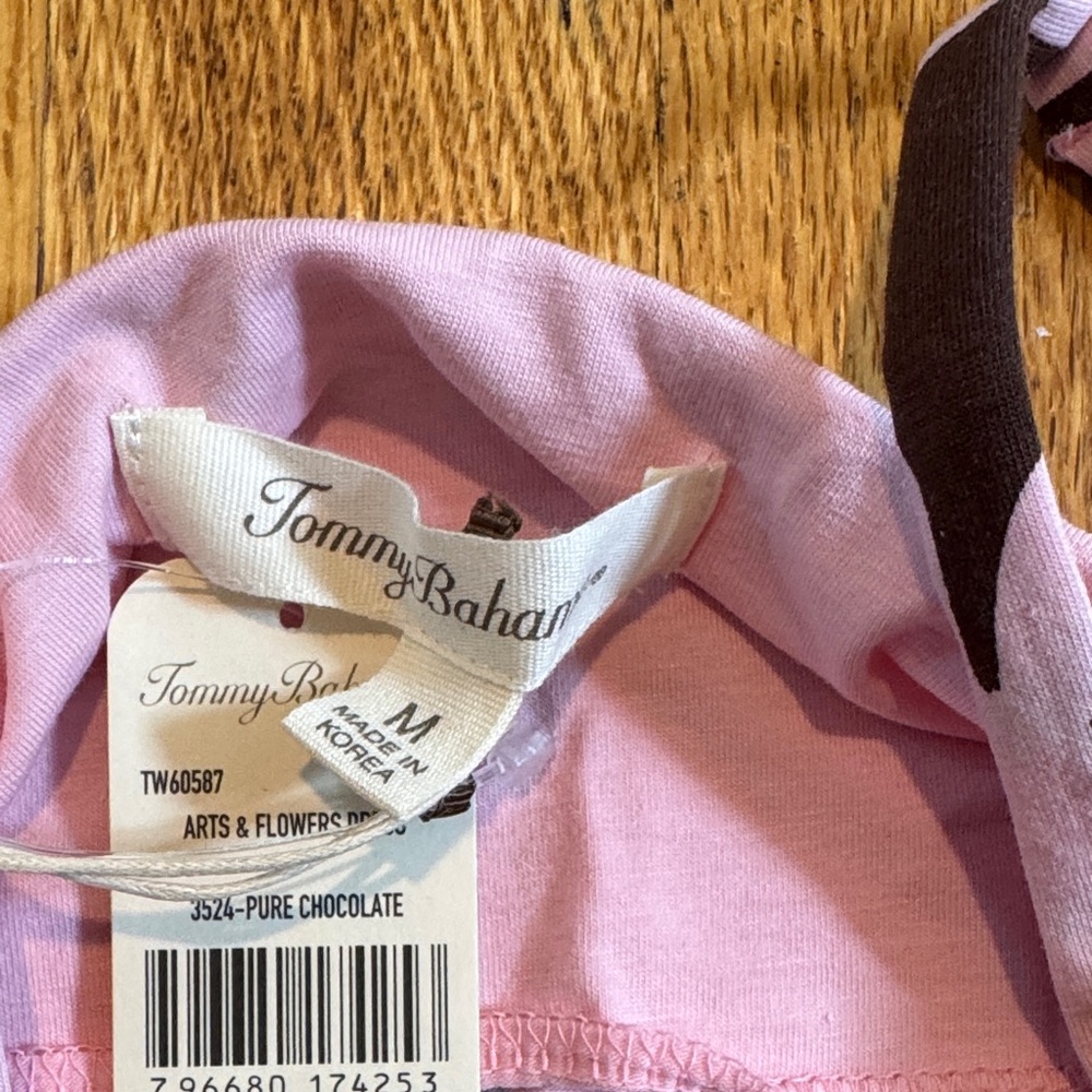 NWT Tommy Bahama Floral Spaghetti Strap Dress in Brown and Pink Womens M - Picture 3 of 6